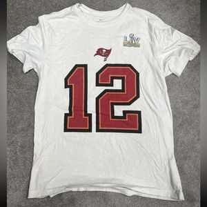 The Nike Tee Tom Brady 12 Tampa Bay Buccaneers Super Bowl LIV T Shirt White L